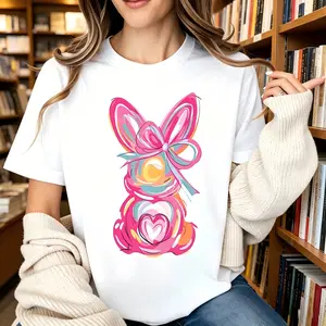 Watercolor Easter Bunny Shirt | Cute Pastel Rabbit Tee, 100% Cotton Comfort#EasterShirt #EasterBunny #SpringOutfit #PastelEaster #WatercolorArt #CottonComfortTee