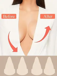 10 pieces of invisible lifting bra + 20 pieces of disposable breast pads, soft and breathable stickers, back strap style without shoulder straps, matching deep V skirt with breast support pads