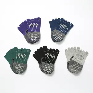 5 Pairs Women's Non-Slip Five Finger Socks, Breathable Low Cut Toe Socks for Fitness, Yoga & Indoor Floor Wear