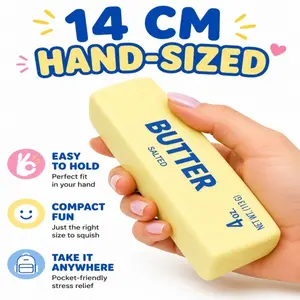 14cm Squishy Butter Stick Stress Relief Toy, Soft TPR Flour-Filled Butter Bar, Satisfying Slow Rise Fidget Toy for Adults Teens, Desk Anxiety Relief Toy, Fun Novelty Gift