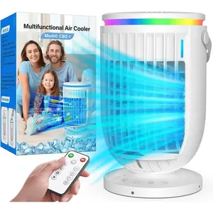 Portable Air Conditioners,Mini Air Conditioner Fan with 2 Modes,3 Speeds,7 Night Lights, 4 in 1 Personal Evaporative Air Cooler Cooling Fan with 1200ml Water , Portable AC for Bedroom Office Desk