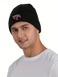 Invader Zim Cartoon Graphic Knit Beanie Hat Winter Warm Headwear for Outdoor Sports Activities Suitable for Teens and Adults Ideal Christmas Holiday Gift for Fans of Animated Series and Unique Pop Culture Collectors