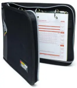 RoadPro LB-001BK 3-Ring Binder for Loose-Leaf Log Sheets - Black Zippered 10.5 x 8.5