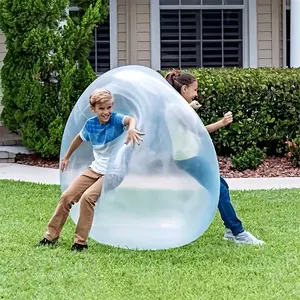 1PCS Giant Bubble Ball, Transparent TPR Inflatable Water Ball, Leak-Proof Soft Water Bubble for Beach, Yard & Outdoor Fun, Perfect for Family Gatherings & Water Activities