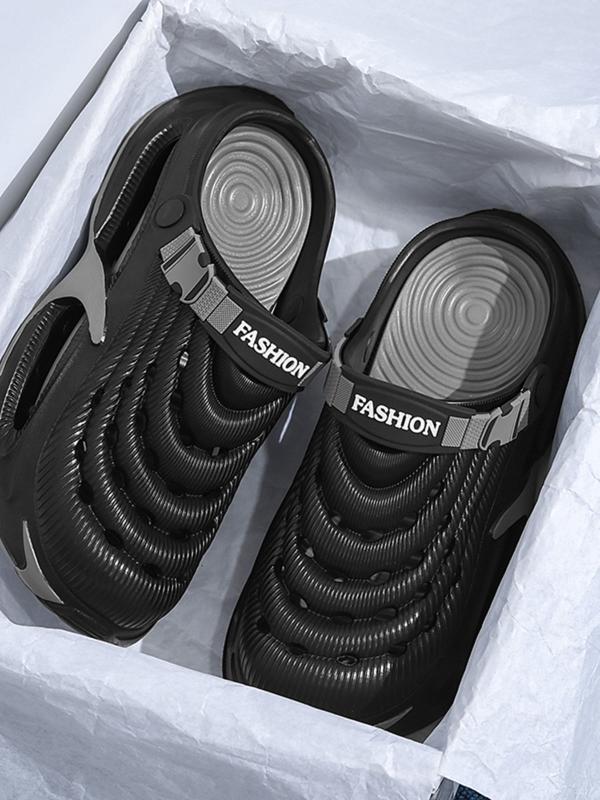 3 Color Functional Hole Slippers, Thick Sole Breathable One-Step, Fashion Woven Strap, Unisex Outdoor Casual Cool Sandals