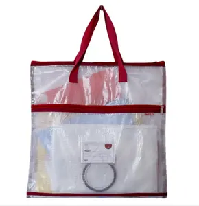 Project Bag - Portable and Organized Craft Storage for Quilters and Crafters - Two Pockets, See-Through Mesh Design, Project Details Card Slot Knitting, Embroidery, and More Boxes Gift Insert Pack