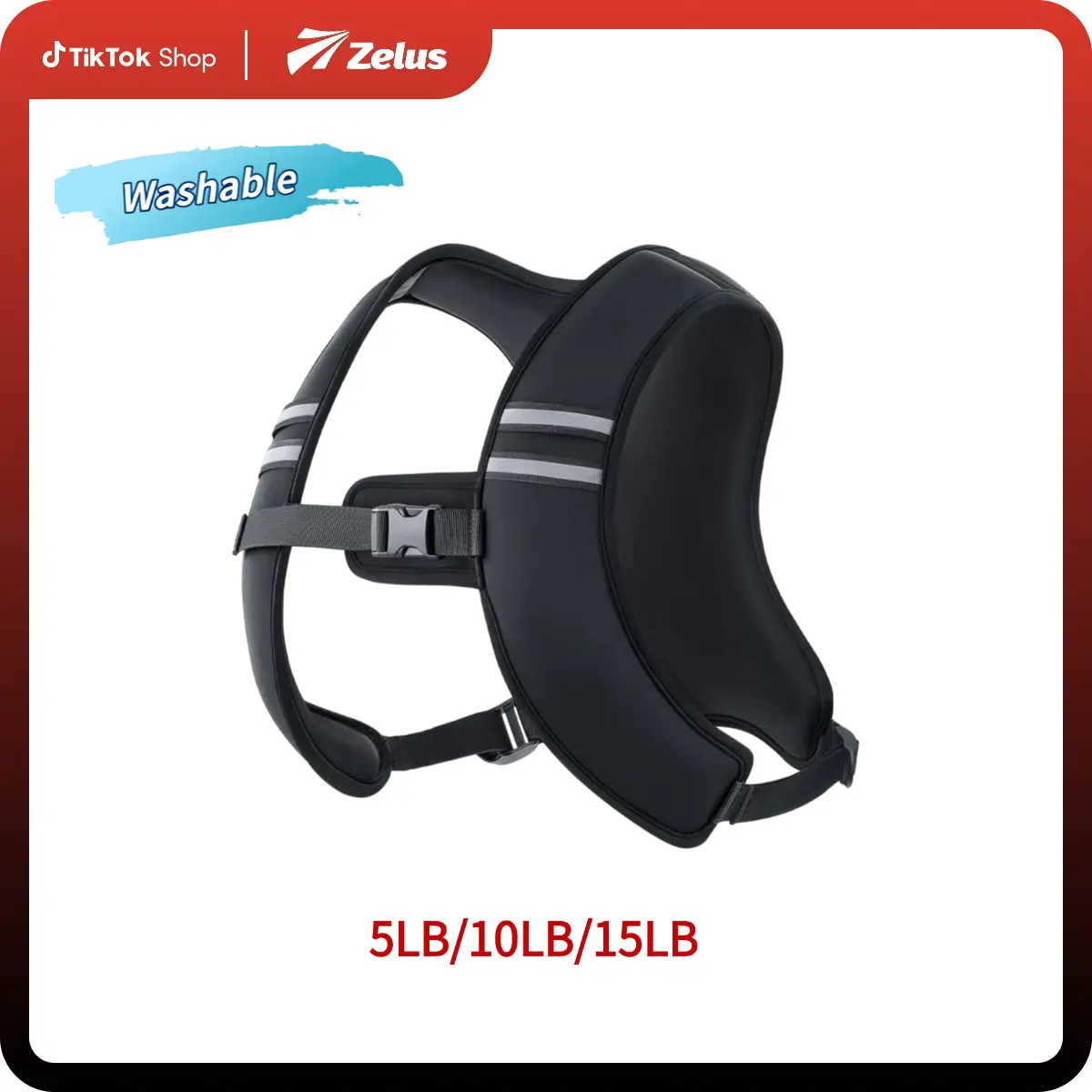 【SummerFinds】ZELUS Z-Fit Weighted Vests, 5/10/15lbs Rucking Vest with Z-fit Washable Fabric&Reflective Stripes & Adjustable Straps for Men & Women: Motivational Walking, Running, Strength Training,Jogging| #TikTokShopDealsforYouDays #SummerWins