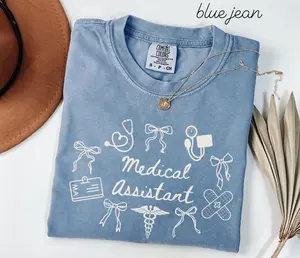 Medical Assistant Comfort Colors Shirt • Coquette MA Work Tees • Certified Medical Assistant Gifts • Peds Cma • Pediatric Medical Assistant Fabric Top