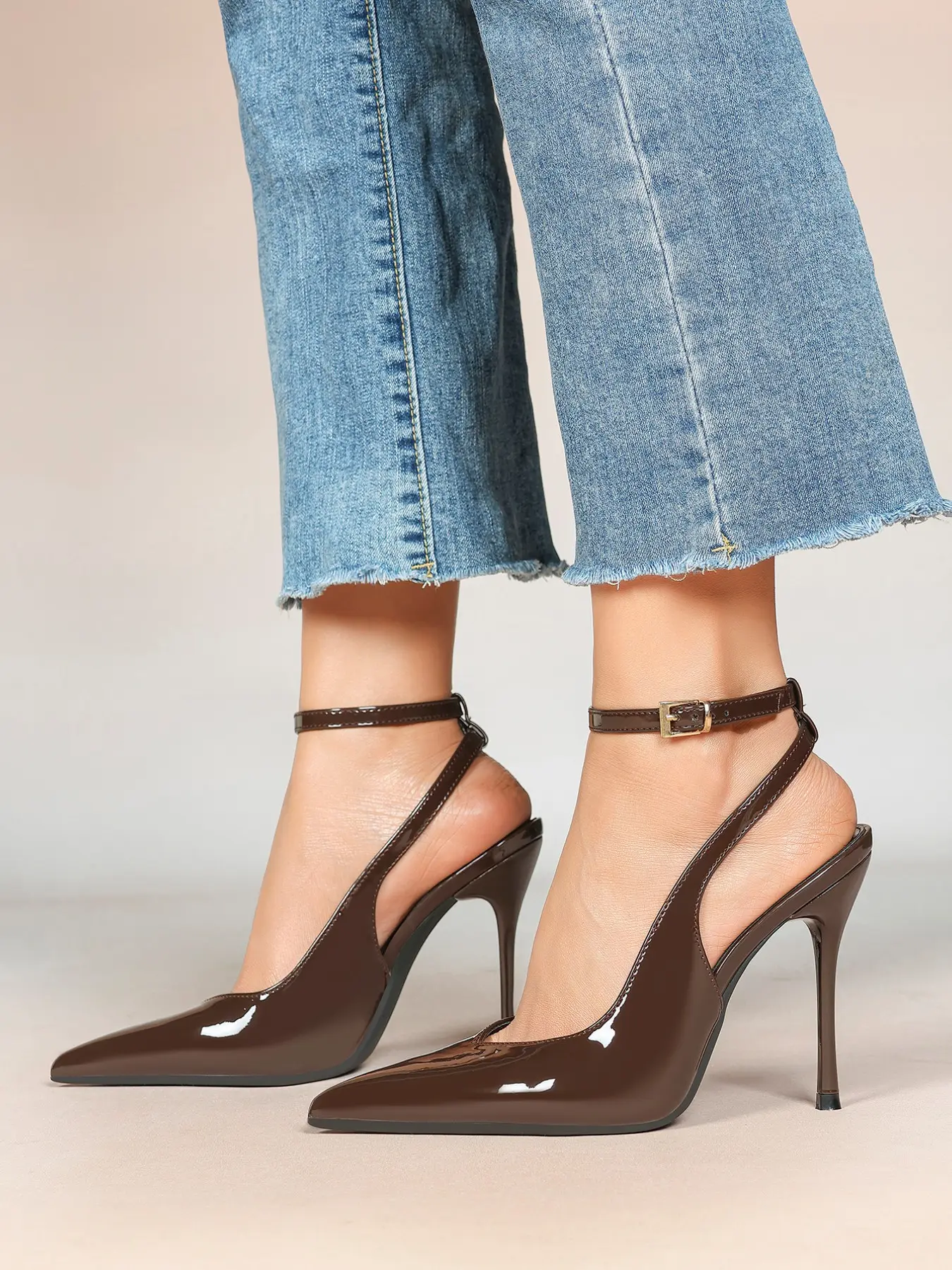 Women's Pointed Toe High Heel Shoes, 10.5cm Stiletto, Matte/glossy Finish, Elegant Lace-Up Design, All-Season Wear, Multiple Colors Available, Exquisite Heels, Footwear