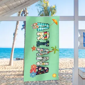 1pc Personalized Beach Towel For Women And Men, Quick Dry Lightweight Custom Name Bath Towel, Soft Microfiber Beach Towels Swim Towel, Pool Towel, Shower Towel, Absorbent, Summer Accessory, Perfect For Outdoor, Sport, Travel, Beach, Pool