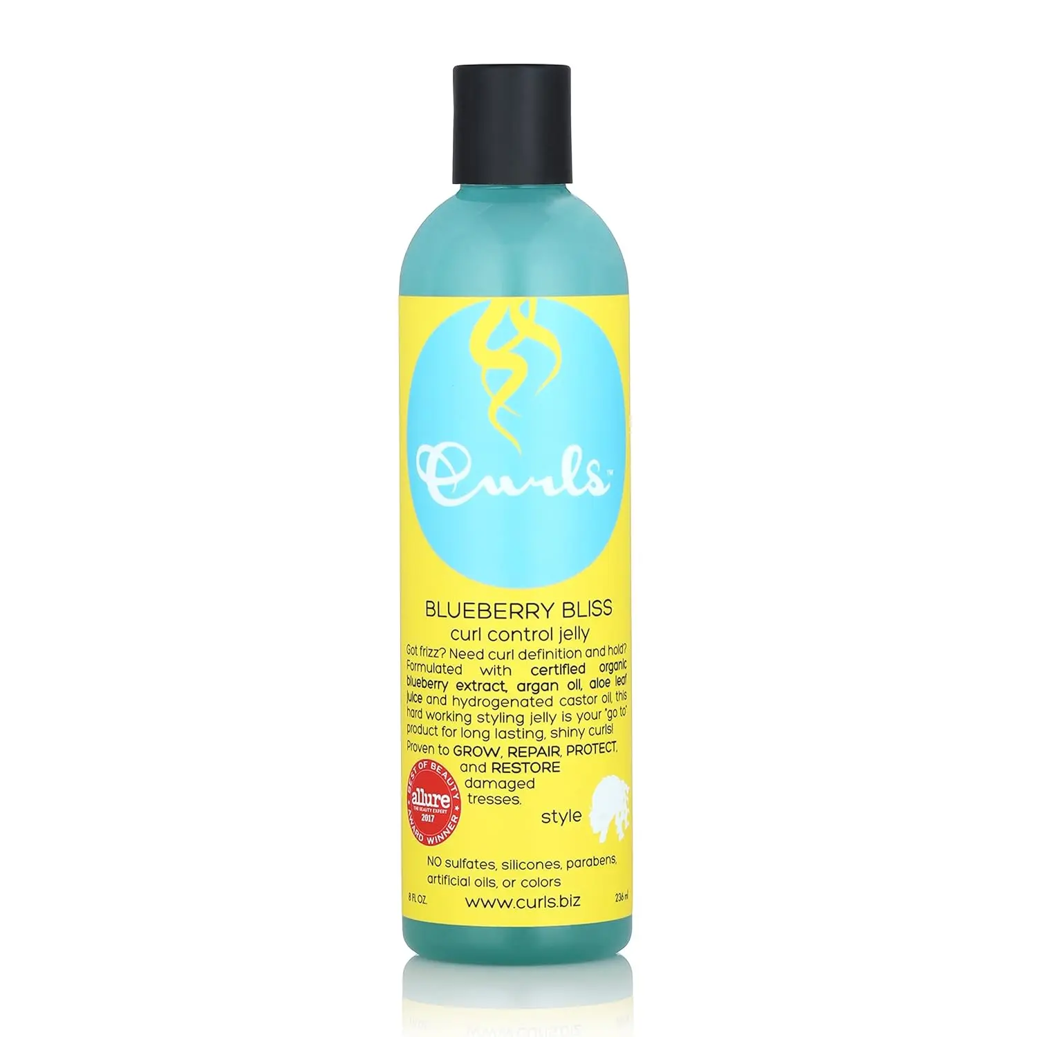 CURLS Blueberry Bliss Control Jelly Gel - 8oz, Unisex Curl Defining Gel, Frizz Taming, Ideal for Wash and Go's, Twist Outs, Wavy/Curly/Coily Hair Types, Defines Curls