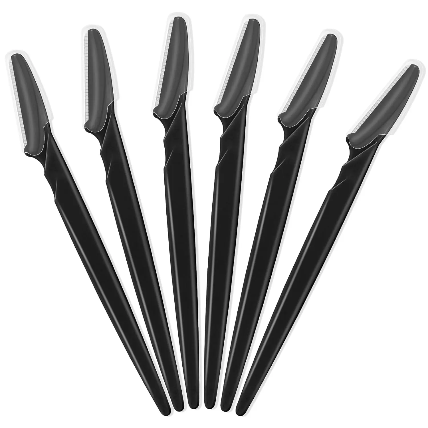 6 Pcs Eyebrow Razor Face Razors Multipurpose Facial Razors for Women Men Eyebrow Trimmers Shaver with Protective Cover Dermaplaning Facial Hair Removal Tools Black