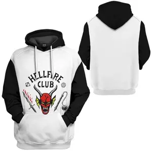 3D Stranger Things Hellfire Club Custom Hoodie, Eddie Munson Inspired Unisex Pullover, Trendy Hawkins High School Streetwear, Sci-Fi Fan Gift 2026