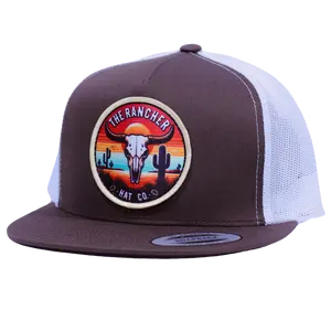 Dusty Dawn Snapback Hat, Resilient Cow Skull Design, Adjustable Fit