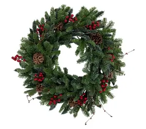 Northlight 30'' Red Berries and Pine Cones Christmas Wreath