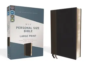 NIV, Personal Size Bible, Large Print, Leathersoft, Black, Red Letter, Comfort Print by Zondervan [Leatherbound Book]