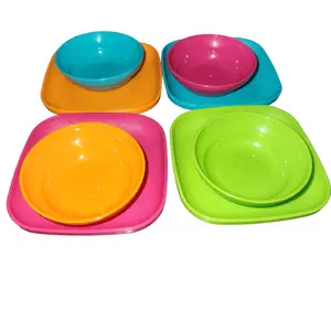 TupperwareKids Mini Set - 4 Mini Plates,& Bowls for Kids, Stainless Steel, Traditional Design, No Hanging Features - Hangable, Ornaments