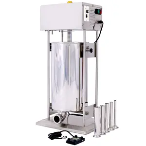 20L Vertical Electric Sausage Filler, 250W Stainless Steel Sausage Maker with 110V Plug, Variable Speed, Pedal Control, and Stainless Steel Stuffing Tube