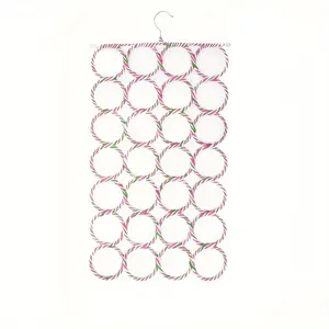 Foldable Wrap Ring Scarf Shawl Hanger, 1 Count 28 Holes Scarf Display Rack, Home Organizer for Closet, Wardrobe, Bedroom, Living Room, Clothes Hanger Organizers