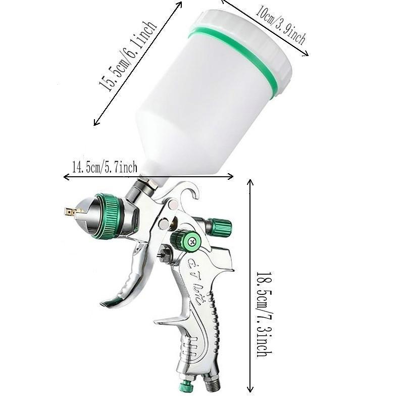 Professional Hvlp Spray Gun, 1.4/1.7/2.0mm Nozzle, Filter Ball, Gravity Sprayer Kit for Car Primer, Fence, House Painting, DIY, Paint Spraying Tool