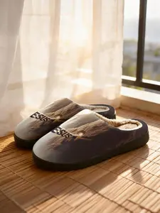 ✨JESUS Atmosphere Pattern Fuzzy Slippers 1 Pair Faith Atmosphere Style, Plush Warm + Non-slip Thick Sole + Comfortable Fuzzy Lining, Perfect for Faith Theme Enthusiasts & Atmosphere Style Lovers in Winter Home Wear🔥