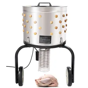 Chicken Plucker Machine, Feather Plucker with 20-inch Stainless Steel Drum, Defeathering Equipment with 108 Soft Fingers, Simple Debris Collection, 500W High Power Poultry Plucking