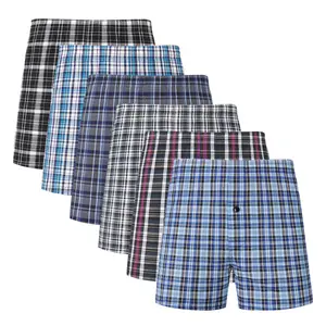 【JupiterSecret】6pcs Men's Underwear Woven Boxer Shorts - Elastic Waistband, Breathable Fabric, Soft Touch, Random Color