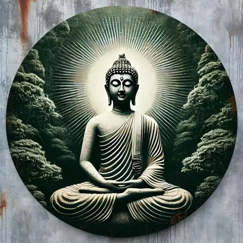 Meditation Buddha Statue Wall Art, Spiritual Home Decor