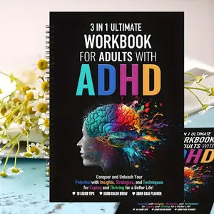 Adult Adhd Self-Help Tool! 3-In-1 Workbook, Focus + Emotion Management + Goal Planning, All-In-One Solution for Adults