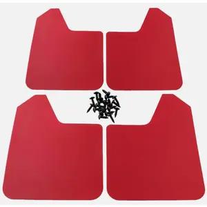 4PCS Universal Car Mud Flaps, Vehicles Mudguard Splash Guards Front and Rear Set, Flexible and Bendable Mudflaps Dirty Fenders, Auto Accessories Compatibility with Pickup SUV Van (Red)