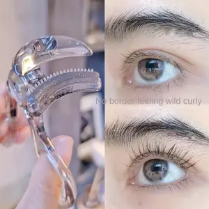 Frameless Metal Eyelash Curler, Wide Angle Comb Design, Natural Curl Long-Lasting Hold, Makeup Essential, 1 Piece