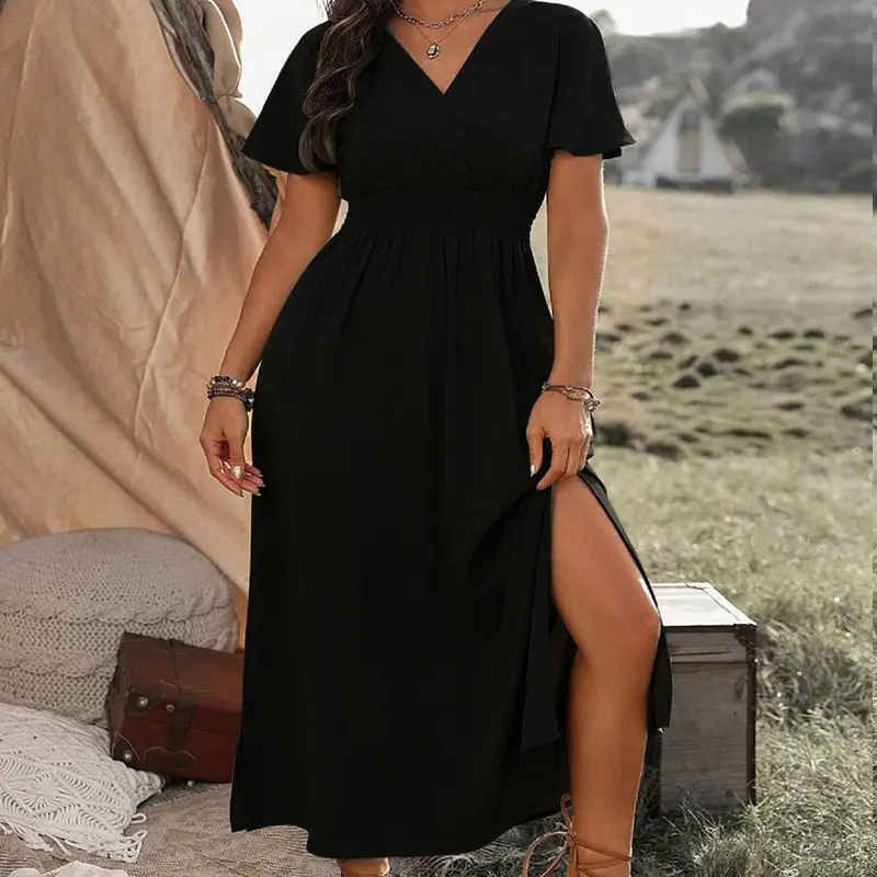 v drop waist dress - TikTok Shop