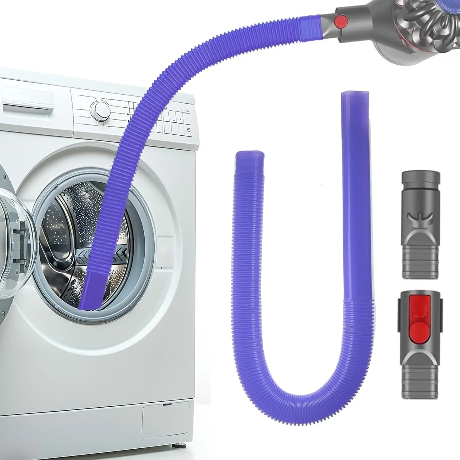Dryer Vent Cleaner Kit Compatible with V6 V7 V8 V10 V11 V12 V15 Cordless Vacuum, Dryer Vent Vacuum Hose Attachment, Cleaning Tools for Dryer Vents, Crevice Tool for Corners & Gaps Cleaning