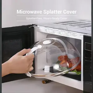 Microwave Splatter Cover with Handle, Reusable Microwave Lid for Food, Modern Kitchen Utensils, Kitchen Gadgets, Kitchen Accessories