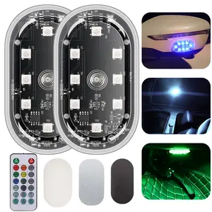Pack of 2 RGB LED Aircraft Strobe Lights Motorcycle Lights LED Flash Position Wireless Light Aircraft Airplane Helicopter Warning Lights Wireless LED Strobe Lights RGB USB Charge IP65 Waterproof Anti-Collision for Car Motorcycle Drone & RC Aircraft Bike