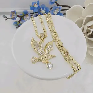 xuping 14k gold plated chain and pendat  for men