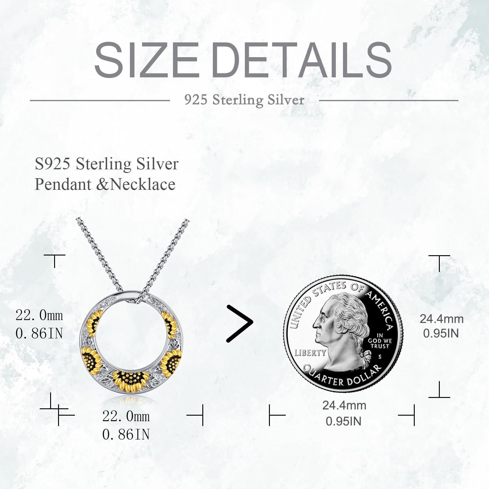 925 Sterling Silver Sunflower Keepsake Urn Necklace - A Memorial Gift of Eternal Love