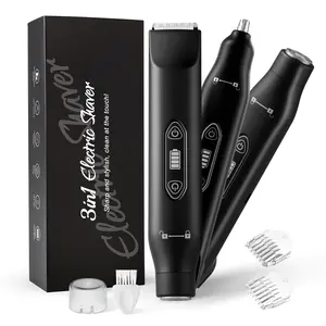 【Mosnami】Electric Shaver for Man, Rechargeable 3 in 1 Body & Facial Hair Removal, Nose Hair Trimmer Waterproof Wet & Dry Use Bikini Trimmer for Women, Summer Gift for Men and Women