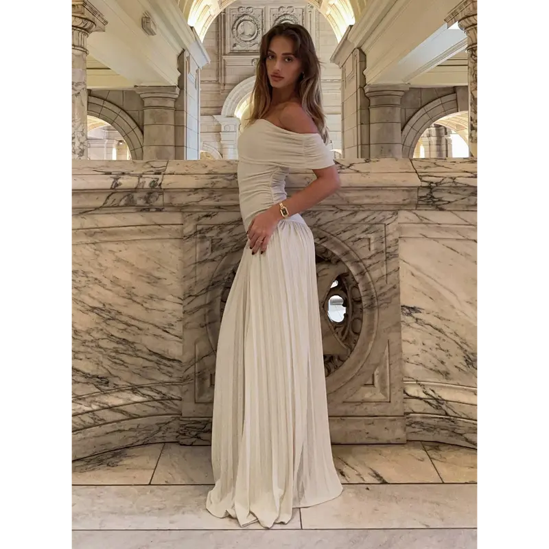 chinese dress ladies ELLA HIGH-LOW HEM BOHO MAXI DRESS - WHITE