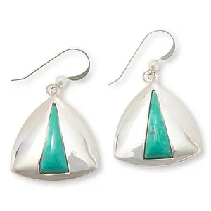 Mine Finds by Jay King Chilean Turquoise Inlay Sterling Silver Drop Earrings