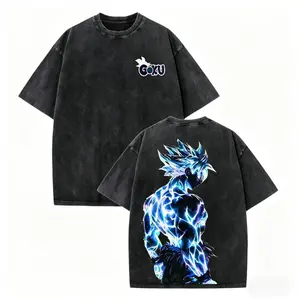 Goku Ultra Instinct DBZ Washed Vintage T-Shirt – Oversized Anime Streetwear Tee for Men and Women | DBZ Graphic Shirt for Anime Fans, Collectors & Street Style Lovers