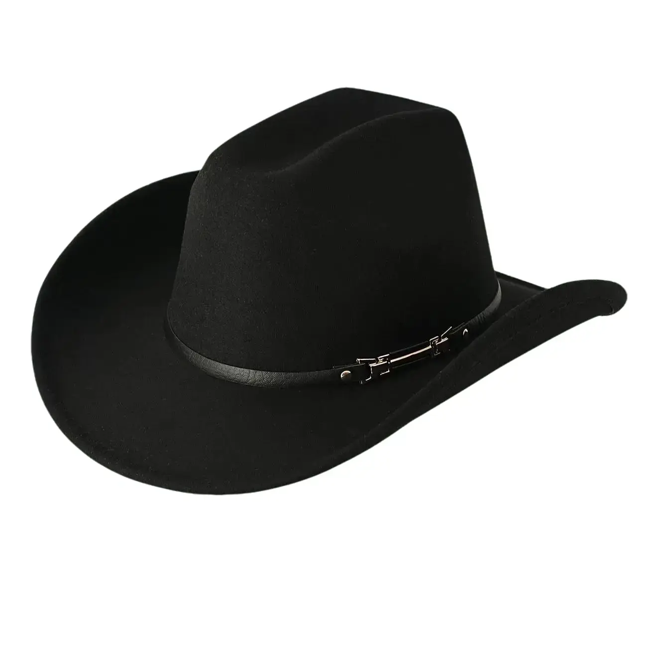 Classic Western Style Hat - Unisex Black Decorative Band Hat for Daytime & Evening Events - Versatile Western Enthusiast Accessory Cowboy Hat