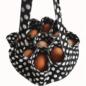 1pc Egg Collection Basket Egg Storage Bag with 9 Pockets, Household Chicken Hen Duck Goose Eggs Organizer for Home Farm Garden
