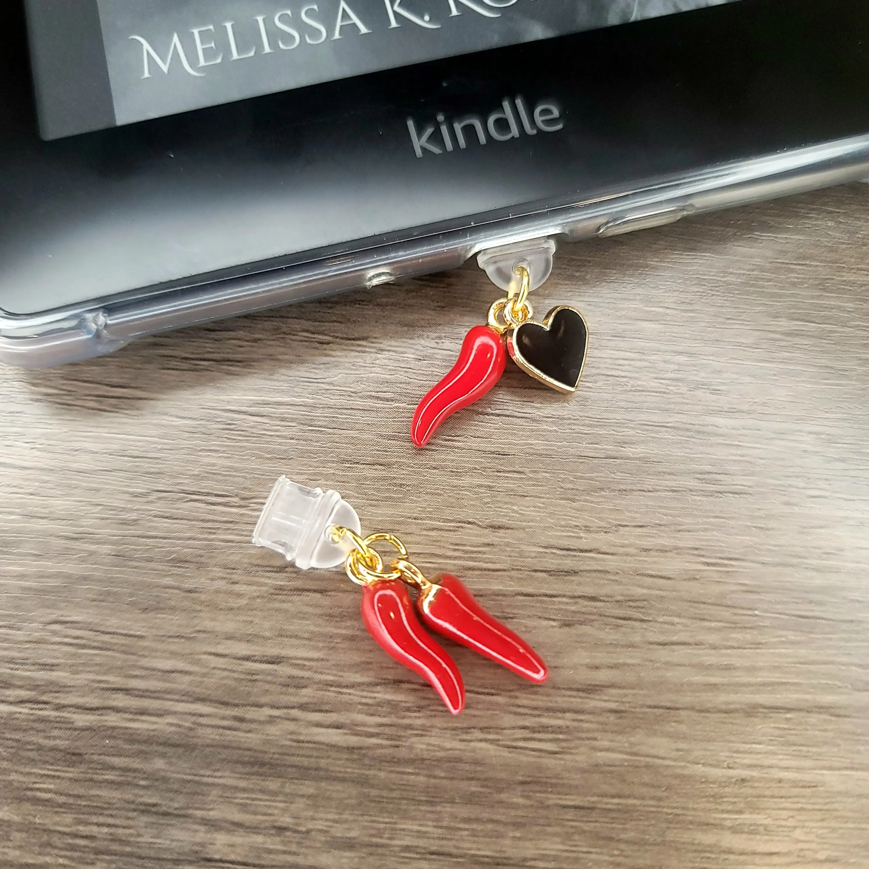 Spicy Kindle, E-reader, Phone Dust Plug/Charms - USB-C compatible