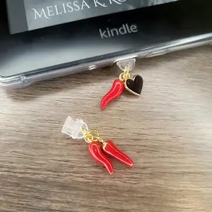 Spicy Kindle, E-reader, Phone Dust Plug/Charms - USB-C compatible