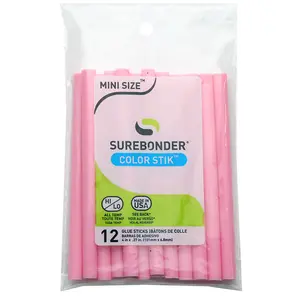 Color Stik 4" Mini Size Pink Hot Glue Sticks - 12 Pack