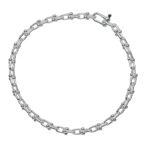 Pre-owned Tiffany & Co. Sterling Silver 925 (Ag925) Small Leather Goods HardWear Micro Link 925 Silver Bracelet