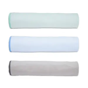 3PCS Non-Slip Yoga Towel Set for Yoga Mat, Ultra Thick Flannel Microfiber Fitness Towels for Hot Yoga Pilates Gym Bench, Super Absorbent Quick Dry Mat Cover for Women Studio Workout, Haze Blue Green Gray