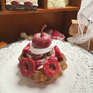 Kininto Taba Squishy Egg Tart Taba Squishy with Cherry-shaped Model Slow Rebound, High Appearance Level, Touch Toy, Girl’s and Best Friend Gift, Trendy Toys