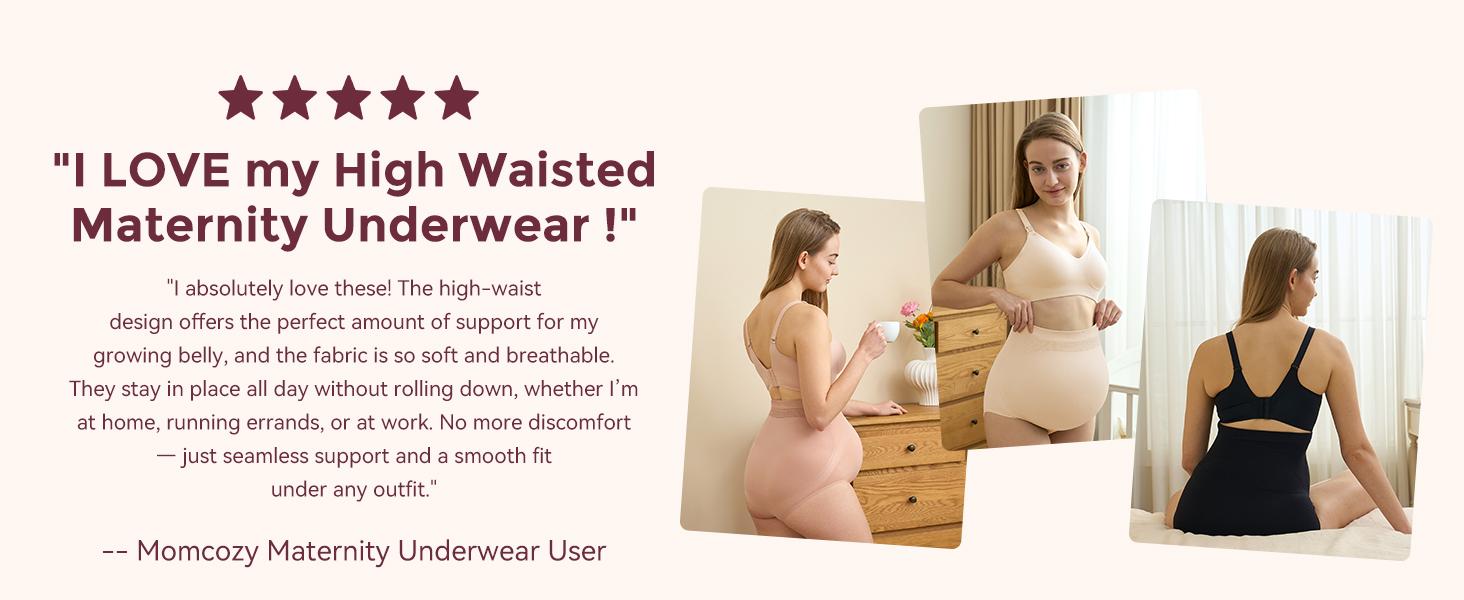 【Summervibes 】Momcozy Women's Maternity High Waist Underwear Pregnancy Seamless Soft Belly Support Panties Over Bump 3 Pack - 5 Pack tiktok shop maternity  undies